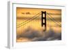 Hold Me Now, South Tower and Fog, Golden Gate Bridge, San Francisco Bay Area Sunrise-Vincent James-Framed Photographic Print