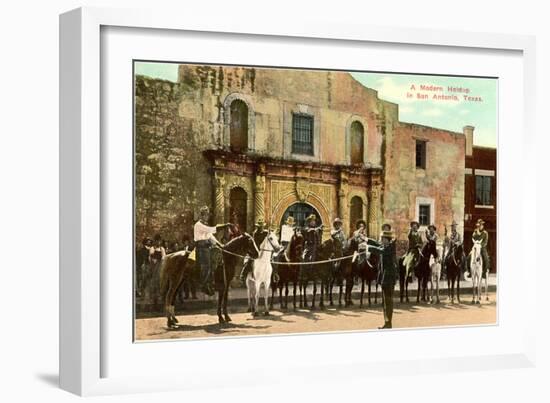 Hold-Up Re-enactment, Alamo, San Antonio, Texas-null-Framed Art Print