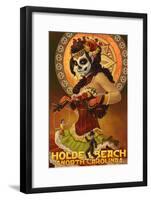 Holden Beach, North Carolina - Day of the Dead Marionettes-Lantern Press-Framed Art Print