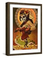 Holden Beach, North Carolina - Day of the Dead Marionettes-Lantern Press-Framed Art Print