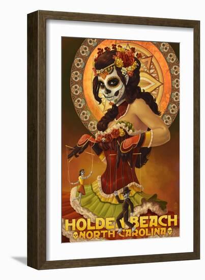 Holden Beach, North Carolina - Day of the Dead Marionettes-Lantern Press-Framed Art Print