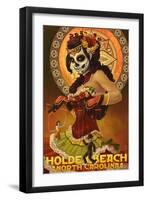 Holden Beach, North Carolina - Day of the Dead Marionettes-Lantern Press-Framed Art Print