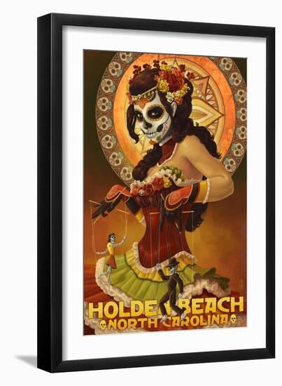 Holden Beach, North Carolina - Day of the Dead Marionettes-Lantern Press-Framed Art Print