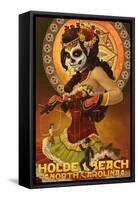 Holden Beach, North Carolina - Day of the Dead Marionettes-Lantern Press-Framed Stretched Canvas