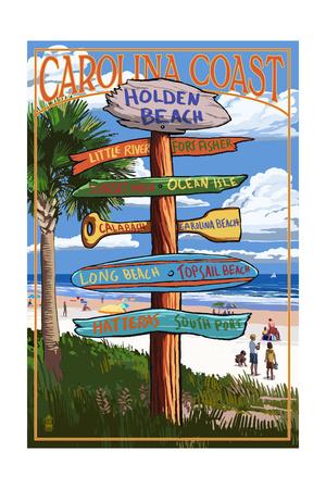 'Holden-Beach,-North-Carolina---Destination-Sign'-Prints-...