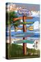 Holden Beach, North Carolina - Destination Sign-Lantern Press-Stretched Canvas