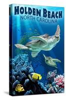 Holden Beach, North Carolina - Sea Turtles-Lantern Press-Stretched Canvas
