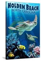 Holden Beach, North Carolina - Sea Turtles-Lantern Press-Stretched Canvas