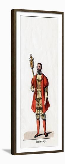 Holder of a Sceptre, Costume Design for Shakespeare's Play, Henry VIII, 19th Century-null-Framed Giclee Print