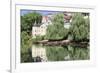 Holderlinturm Tower and Stocherkahn (Punt) Reflecting in Neckar River-Markus-Framed Photographic Print