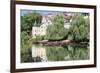 Holderlinturm Tower and Stocherkahn (Punt) Reflecting in Neckar River-Markus-Framed Photographic Print