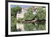 Holderlinturm Tower and Stocherkahn (Punt) Reflecting in Neckar River-Markus-Framed Photographic Print