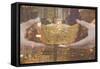 Holding Chinese New Year Gold Ingot, Night City View-XiXinXing-Framed Stretched Canvas