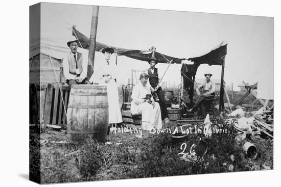 Holding Down a Lot at Guthrie, 1889 (B/W Photo)-American Photographer-Stretched Canvas