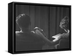 Holding Hands is a Symbol of Happy Marriage-Nina Leen-Framed Stretched Canvas