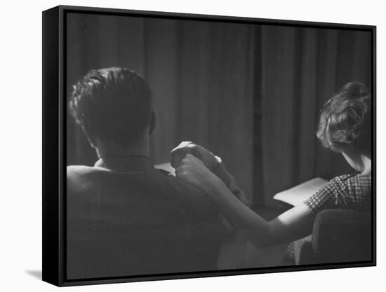 Holding Hands is a Symbol of Happy Marriage-Nina Leen-Framed Stretched Canvas