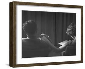 Holding Hands is a Symbol of Happy Marriage-Nina Leen-Framed Photographic Print