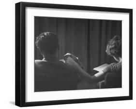 Holding Hands is a Symbol of Happy Marriage-Nina Leen-Framed Photographic Print