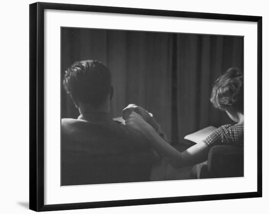 Holding Hands is a Symbol of Happy Marriage-Nina Leen-Framed Photographic Print