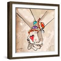 Holding Hands-Jodi Pedri-Framed Art Print