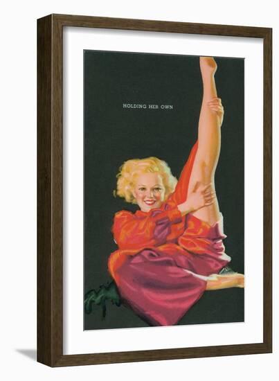 Holding Her Own, Blonde-null-Framed Art Print