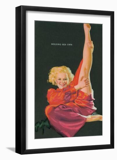 Holding Her Own, Blonde-null-Framed Art Print