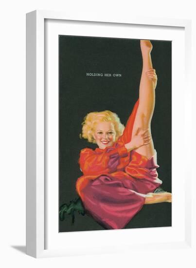 Holding Her Own, Blonde-null-Framed Art Print