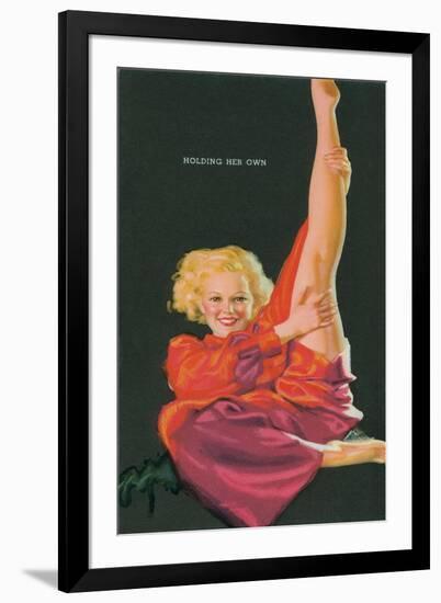 Holding Her Own, Blonde-null-Framed Art Print