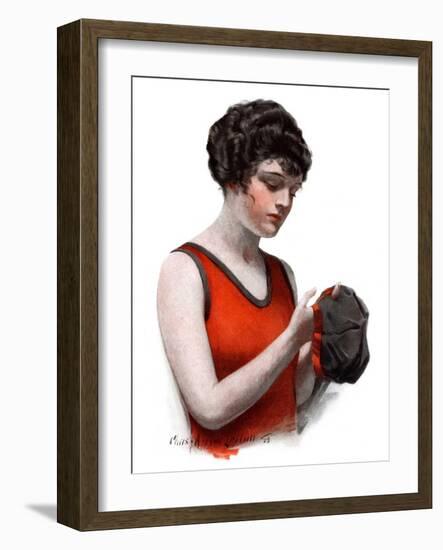 "Hole in Bathing Cap,"August 4, 1923-Charles A. MacLellan-Framed Giclee Print