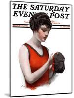 "Hole in Bathing Cap," Saturday Evening Post Cover, August 4, 1923-Charles A. MacLellan-Mounted Giclee Print