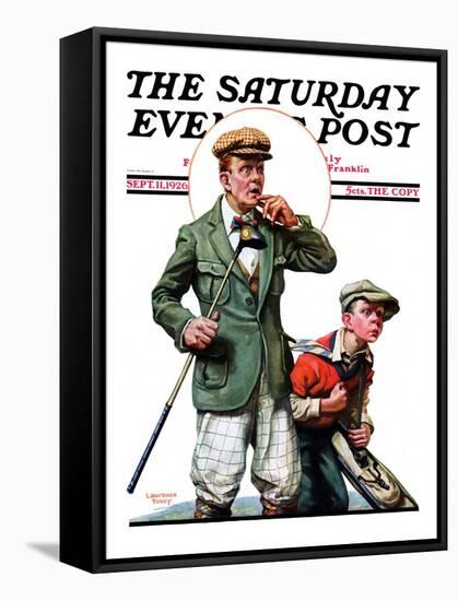 "Hole in One," Saturday Evening Post Cover, September 11, 1926-Lawrence Toney-Framed Stretched Canvas