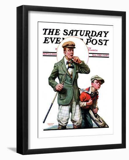 "Hole in One," Saturday Evening Post Cover, September 11, 1926-Lawrence Toney-Framed Premium Giclee Print