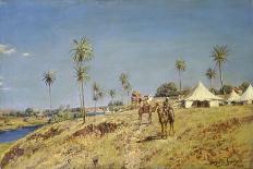 Bedouins riding camels. 1894-Holger H Jerichau-Framed Stretched Canvas