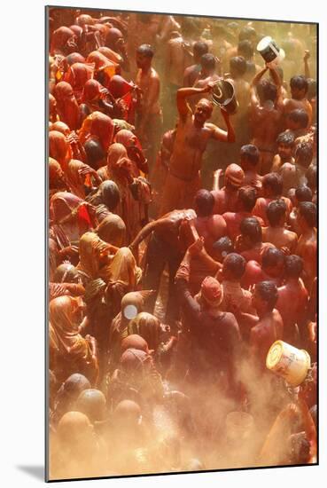 Holi Celebration in Dauji Temple, Dauji, Uttar Pradesh, India, Asia-Godong-Mounted Photographic Print