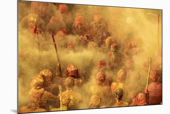 Holi Festival, Nandgaon, India-ClickAlps-Mounted Photographic Print