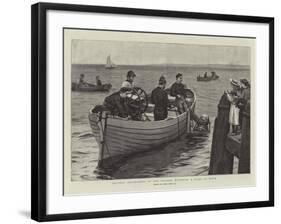 Holiday Amusements at the Seaside, Watching a Diver at Work-Frank Dadd-Framed Giclee Print