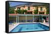Holiday Apartments and Swimming Pool, Lourdas, Kefalonia, Greece-Peter Thompson-Framed Stretched Canvas