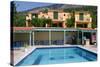 Holiday Apartments and Swimming Pool, Lourdas, Kefalonia, Greece-Peter Thompson-Stretched Canvas