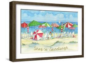 Holiday Beach Watercolor-Paul Brent-Framed Art Print