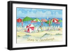 Holiday Beach Watercolor-Paul Brent-Framed Art Print