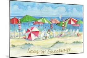 Holiday Beach Watercolor-Paul Brent-Mounted Art Print