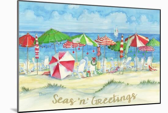 Holiday Beach Watercolor-Paul Brent-Mounted Premium Giclee Print