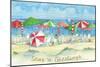 Holiday Beach Watercolor-Paul Brent-Mounted Premium Giclee Print