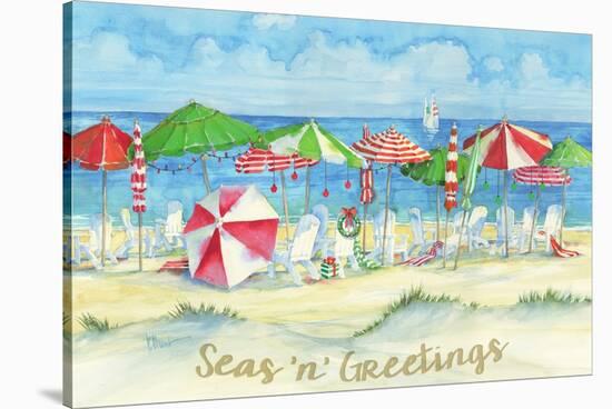 Holiday Beach Watercolor-Paul Brent-Stretched Canvas