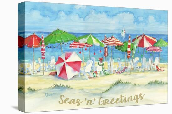 Holiday Beach Watercolor-Paul Brent-Stretched Canvas