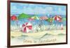 Holiday Beach Watercolor-Paul Brent-Framed Art Print