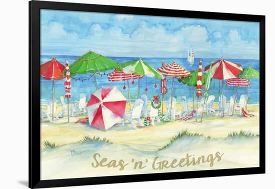 Holiday Beach Watercolor-Paul Brent-Framed Art Print