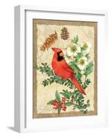 Holiday Cardinal-Julie Paton-Framed Art Print