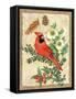 Holiday Cardinal-Julie Paton-Framed Stretched Canvas