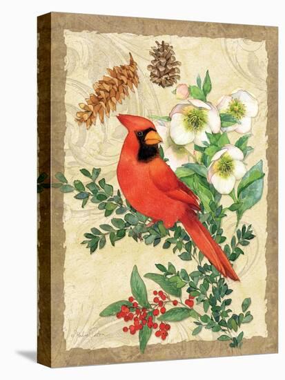 Holiday Cardinal-Julie Paton-Stretched Canvas